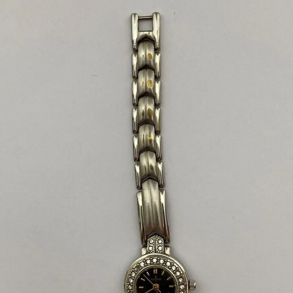 ‎Berenger Women's Stainless Steel Solid Brass Japan Movement Studded Round Watch